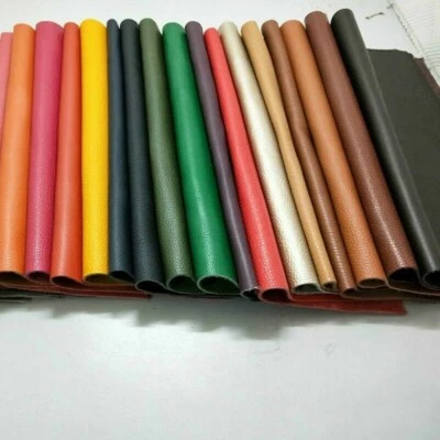 Real Genuine Leather Fabric First Layer Cowhide Scrap Material Hide Cut Blue DIY - Image 1 of 4