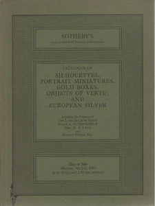 SOTHEBY’S LONDON PORTRAIT MINIATURES GOLD BOXES VERTU SILVER Catalog 1983 - Picture 1 of 1