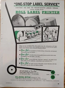 Kleen-Stik Products, Inc Chicago IL Roll Label Printer 1961 Vintage Print Ad - Picture 1 of 1