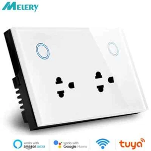 Tuya Tailandia WiFi Enchufe Inteligente Enchufe Panel de Vidrio Táctil Alexa Google Control de Voz - Imagen 1 de 25
