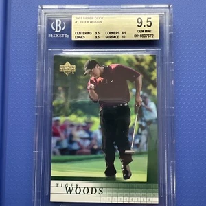 2001 Upper Deck Tiger Woods BGS 9.5 GEM Subs 3x9.5 and a 10 - Bild 1 von 3