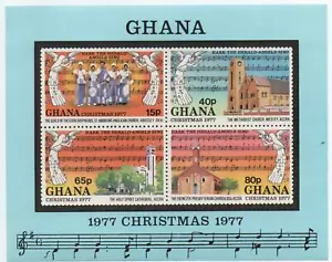GHANA 1977 NATALE IN FOGLIETTO NON DENTELLATO MNH** - Foto 1 di 1