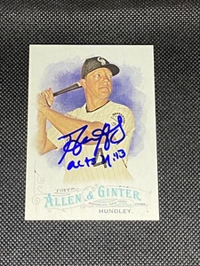 Carta Nick Hundley Rockies firmata auto 2016 Topps Allen & Ginter #91 ~ COA - Foto 1 di 3