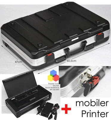 PROFI KOFFER FARBDRUCKER EPSON WF100 WLAN USB PASSEN AUCH NOTEBOOKS BIS 17" 43cm - Bild 1 von 4