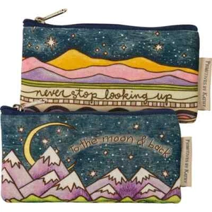 Never Stop Looking Up Everything Pouch's 7 x 3.5 Primitives by Kathy 2-Each Set - Picture 1 of 4