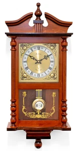 Bentima Wood Radio Controlled Pendulum Battery Chiming Wall Clock Westbury 76066 - Picture 1 of 5