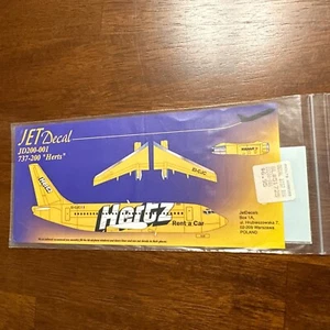 Jet Decals 200-001 1/200 Scale Boeing 737-200 Hertz Rent-a-Car - Picture 1 of 3