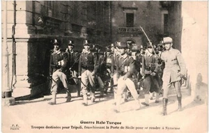 CPA Carte postale Italie Guerre Italo Turque Troupes destinées pour Tripoli fran - Picture 1 of 2