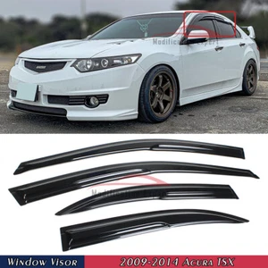 For 2009-2014 Acura TSX CU2 Sedan JDM Wavy Mugen Style Window Visors Rain Guards - Picture 1 of 5