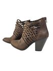 Fergalicious By Fergie Boots Womens 10 M Weever Ankle Bootie Brown Chunk Heels