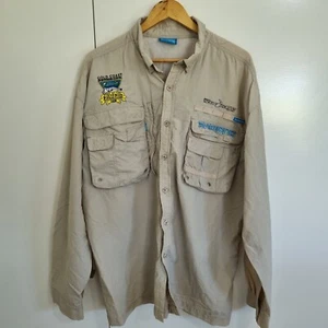 Shimano Tackle World Embroidered Gold Coast Sport Fishing Club Vented Shirt 3XL - Picture 1 of 17