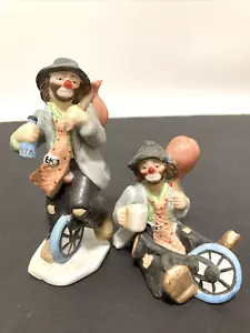 Two Emmett Kelly Jr. Collectible Clowns By Flambro - Picture 1 of 5