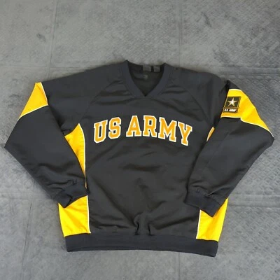 Chaqueta Pullover Rompevientos Equipo Ejército de Estados Unidos para Deportes Manga Larga Hombres Pequeña Negra Foto 1 de 4