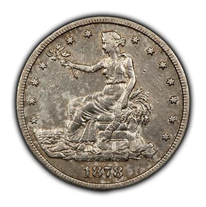 1878-S $1 US Silver Trade Dollar - XF Dets - SKU-B4113 - Picture 1 of 8