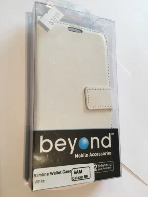 Funda de cuero estilo diario tipo billetera ajustada Samsung Galaxy S6 en blanco LCWSW-SAMGS6 Foto 1 de 4