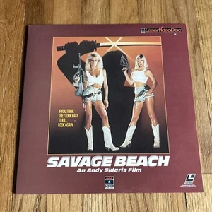 SAVAGE BEACH Laserdisc Andy Sidaris T&A Action Exploitation Movie 1990 - Picture 1 of 4