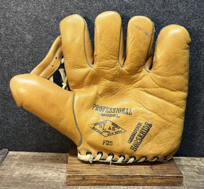 Guante de béisbol Buffalo Athletic Goods modelo profesional F25 de colección años 40 guante de dedo dividido Foto 1 de 4
