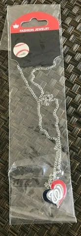 AMINCO MLB BASEBALL WASHINGTON NATIONALS TEAM LOGO LOVE HEART NECKLACE NEW L@@K Cover