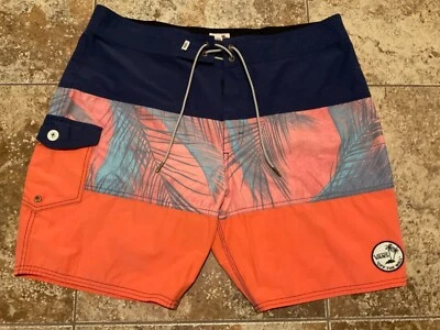 VANS OFF THE WALL BOARDSHORTS (HOMBRE TALLA 38) BLOQUES DE COLOR FLORALES USADOS Foto 1 de 4