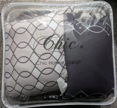 Chic Home - Juego de edredón de 20 piezas Katrine y tratamientos para ventanas color ciruela  Foto 1 de 4