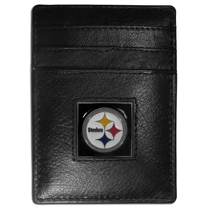 Fermasoldi/portacarte in pelle Pittsburgh Steelers con licenza ufficiale - Foto 1 di 1