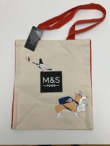 Marks Spencer Platinum Jubilee Bag Queen Elizabeth Corgi Pigeon Buckingham M&S - Picture 1 of 7
