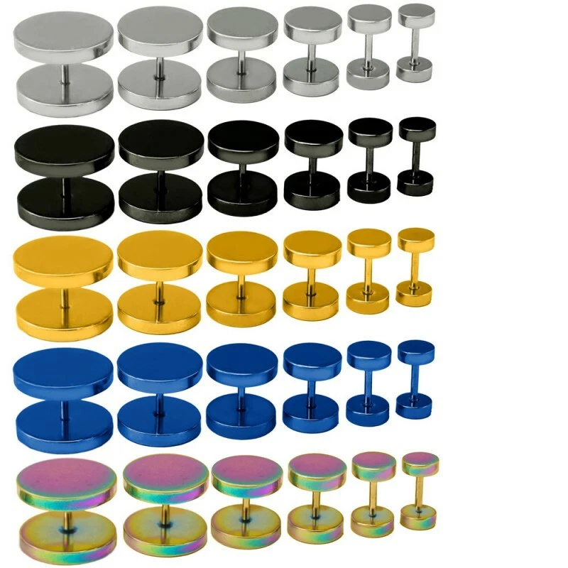 Fakeplugs Fake Plug Ohrstecker Edelstahl Ø 4 - 16 mm schwarz silber gold blau - Bild 1 von 1