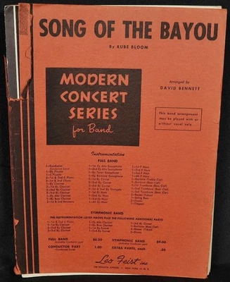 1953 Song Of The Bayou Sheet Music Score by Rube Bloom Leo Feist Inc - Image 1 of 4