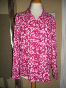 Cerise/white crisp cotton blouse - Mistral - 18 - lg sl lightly shaped - EXL.* - Picture 1 of 5