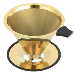 Pour Over Coffee Dripper Filter Reusable Stainless Steel Coffee Filters - Met... - Picture 1 of 9