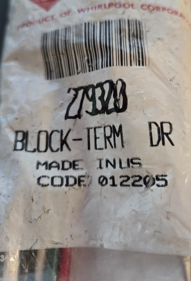 279320 WHIRLPOOL DRYER TERMINAL BLOCK KIT - Image 1 of 1