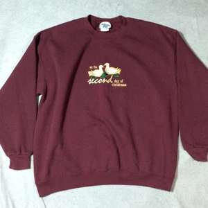 Vtg Lee Heavyweight "On The Second Day of Christmas" Women's Sweatshirt 2X Doves - Picture 1 of 9