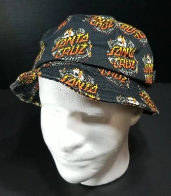 Santa Cruz Skateboards ~ Broken Promises ~ Flame Dot Skull Bucket Hat - Image 1 of 4