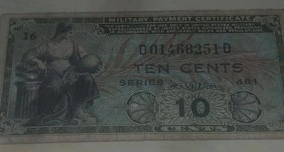 United States Military Payment Certificate (MPC) Series 481 Ten Cents Note - Image 1 of 2