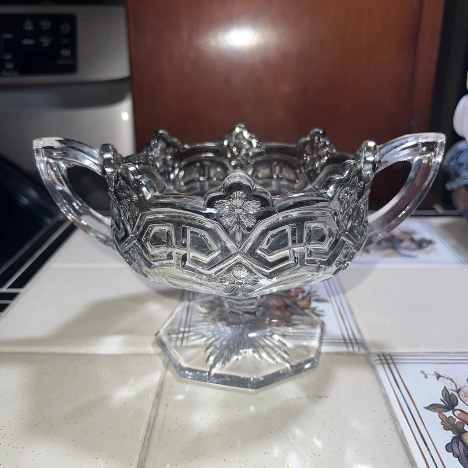 Vintage Athenia Silver And Crystal 2 Handled  Bowl by Tiffin-Franciscan - Image 1 of 4