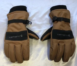 Guanti Carhartt A511 Marrone Spessore Isolato Impermeabile Regolabile Cinturino Polso Tg L - Foto 1 di 4