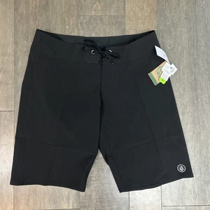 NWT Volcom Stoneys Board Shorts Swim Trunks size 3- Simply SOLID BLACK NEW - Picture 1 of 10