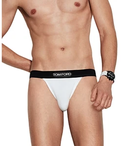 Tom Ford Men Cotton Blend Regular Fit Jock Strap White Size L - Picture 1 of 1