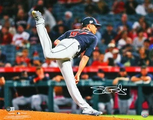 Shane Bieber Autographed Cleveland Indians 16X20 Pitching Side View- BA W Holo - Picture 1 of 7