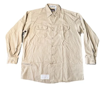 Bulwark FR Shirt Mens XL Khaki Flame Resistant Long Sleeve Button Down Work - Image 1 of 4