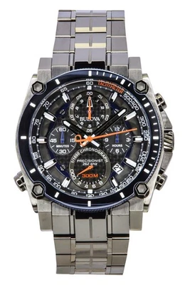 Bulova Precisionist Stainless Steel Grey Dial Quartz Diver's Men's Watch 98B343 - Image 1 of 4