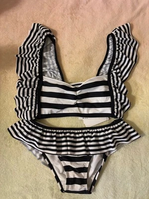 全新带标签 Janie and Jack 2 件比基尼泳装连体裤 16 码可选 — 第 1/4 张图片