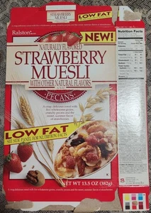 Vintage 1994 Ralston Strawberry Müsli Müslischachtel - Bild 1 von 2