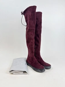 Botas de Gamuza STUART WEITZMAN Sobre la Rodilla Borgoña, 5M, Sin Caja - Imagen 1 de 8