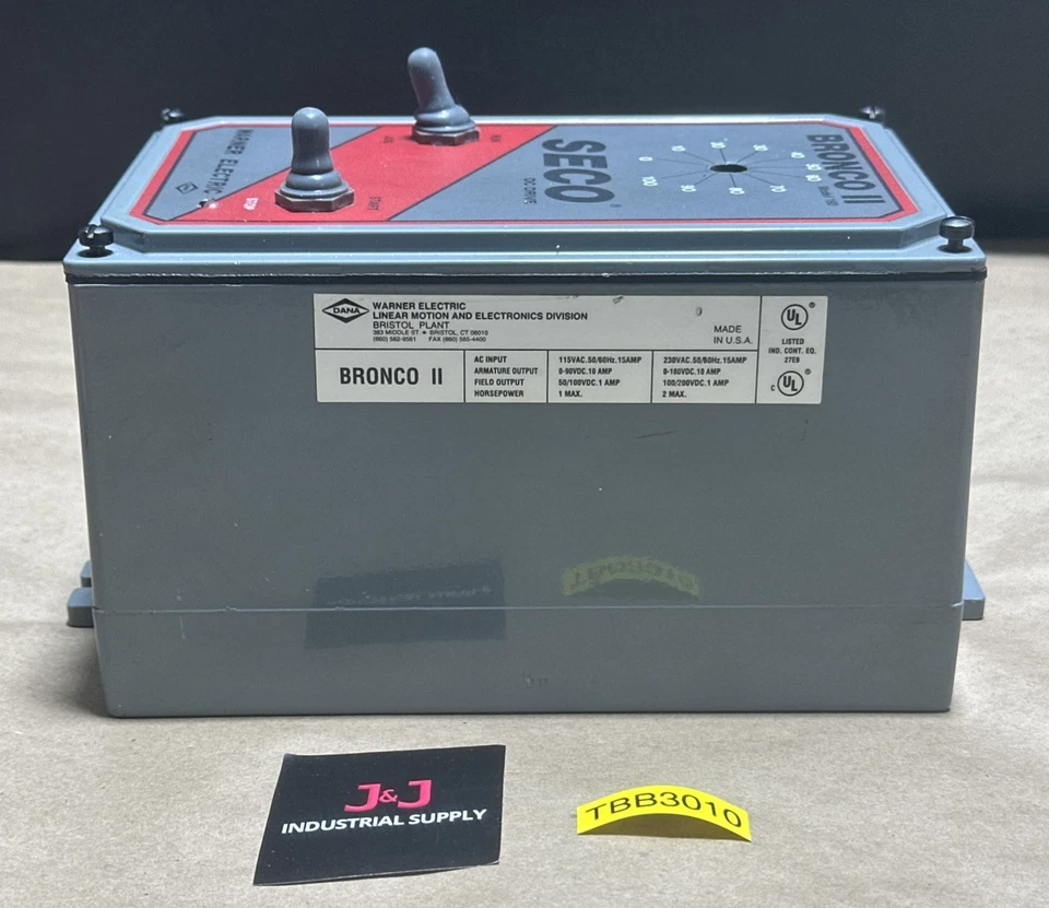华纳电气山高直流驱动器 BRONCO II 型号 160 115/230VAC 0-90/180V 🇺🇸 — 第 1/4 张图片