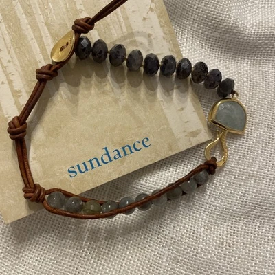 NEW Sundance JEWELRY Saratoga Bracelet Chan Luu’s iolite & labradorite 18k Gold - Image 1 of 4