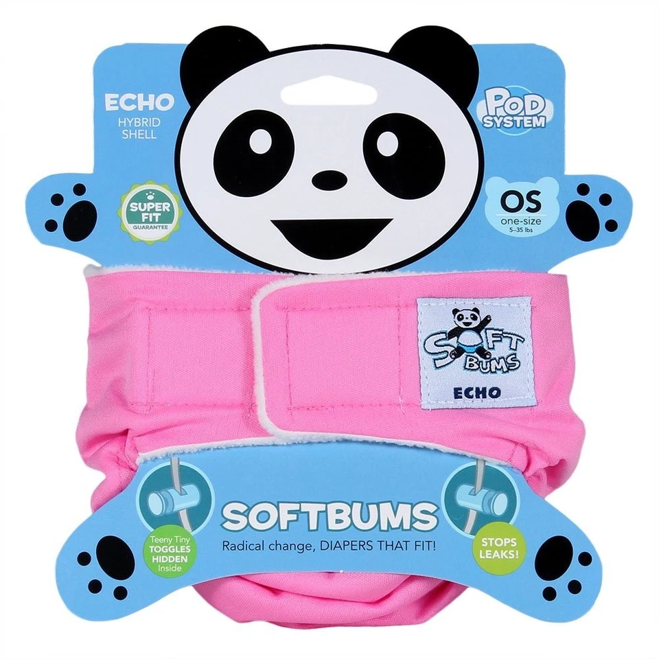 Cubierta de pañal de tela reutilizable ajustable SoftBums ROSA H&L con inserto 1 nuevo Foto 1 de 4