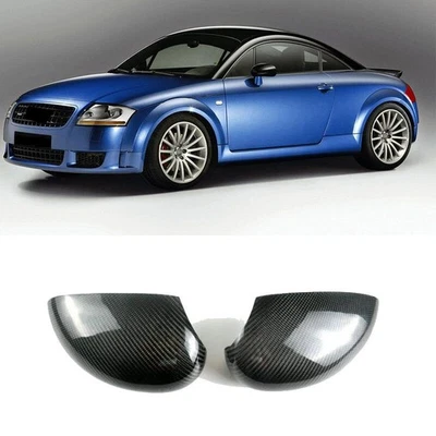 Tapas de cubierta de espejo retrovisor de fibra de carbono real 2 piezas para accesorios AUDI TT 8N MK1 2000-2006 Foto 1 de 4