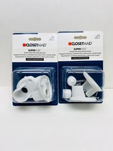 Closetmaid Superslide supporto parete laterale asta armadio bianca #1058 lotto di 2 confezioni - Foto 1 di 10