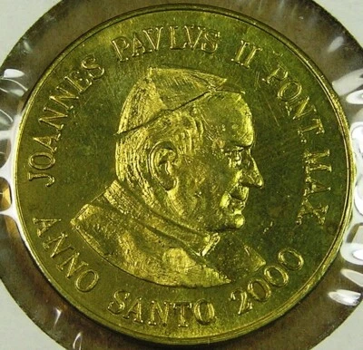 Vatican 50 Cents Euro Brass Coin 2000, Pope John Paul II, 25mm, Combined S/H - Image 1 of 4